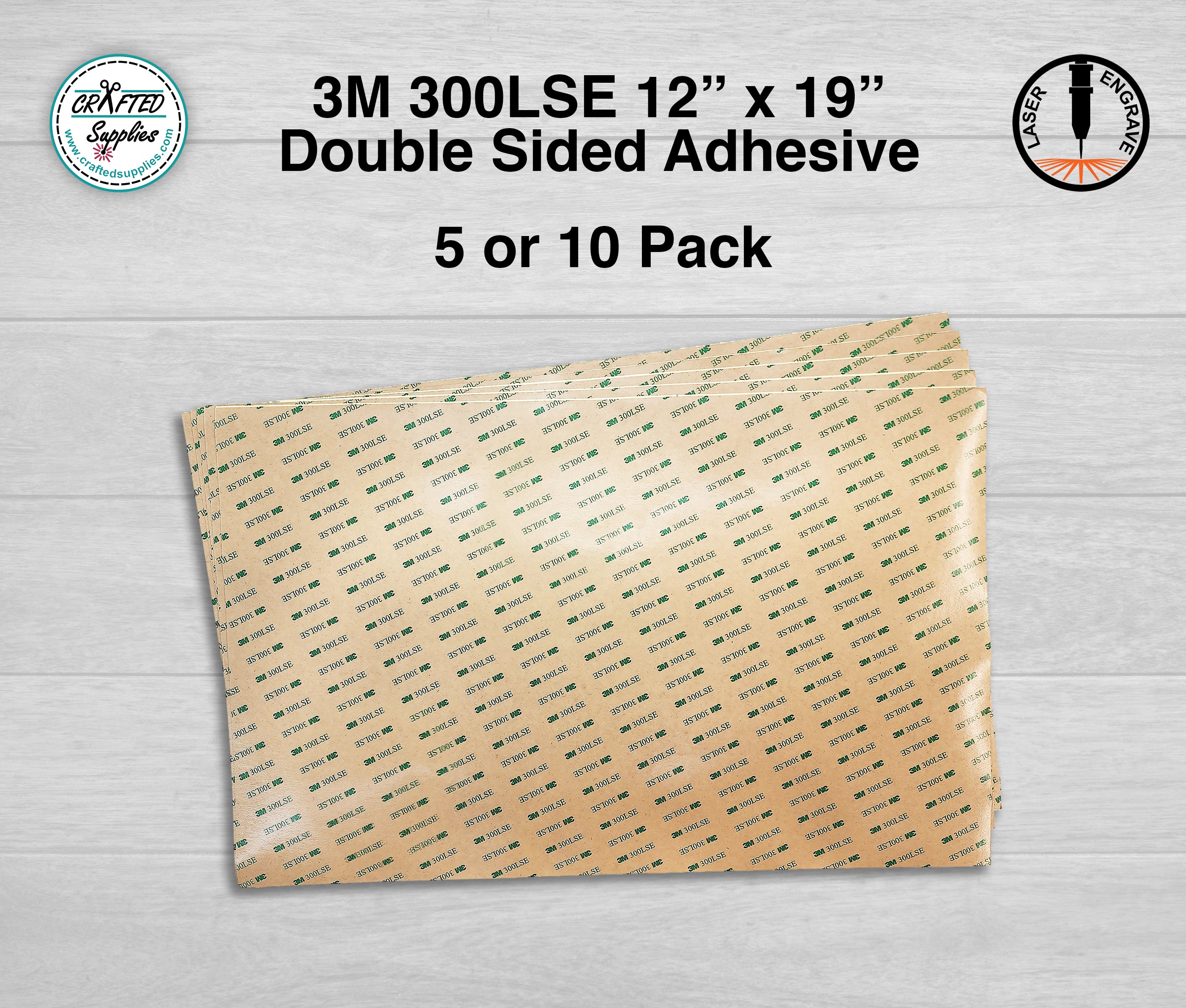 5pc 3M 300LSE 4x8”SUPER STRONG DOUBLE SIDED TAPE SHEET PAD - Auto
