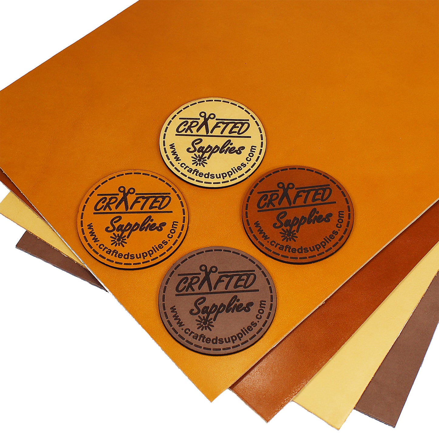 Top-Grain Leather Sheet Apricot W/ Grizzly Adhesive