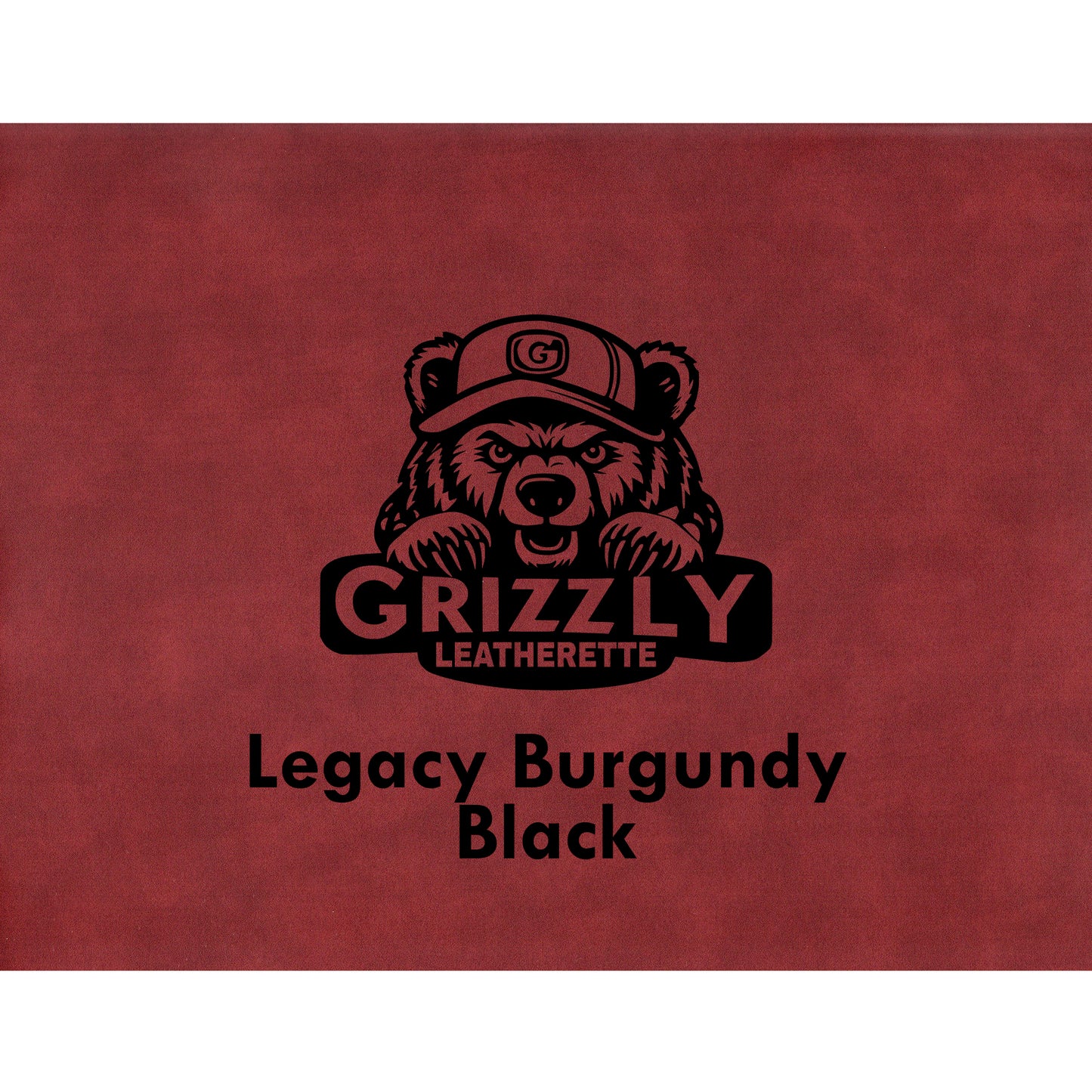 Grizzly Leatherette, Legacy Burgundy/Black 12in x 24in