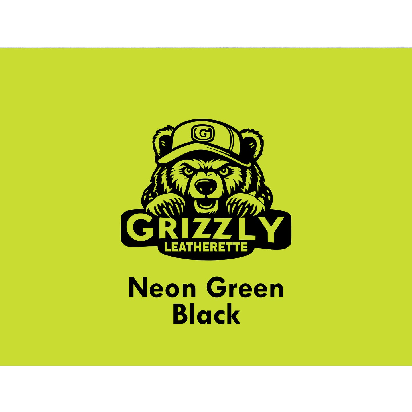 Grizzly Leatherette, Neon Green/Black 12in x 24in