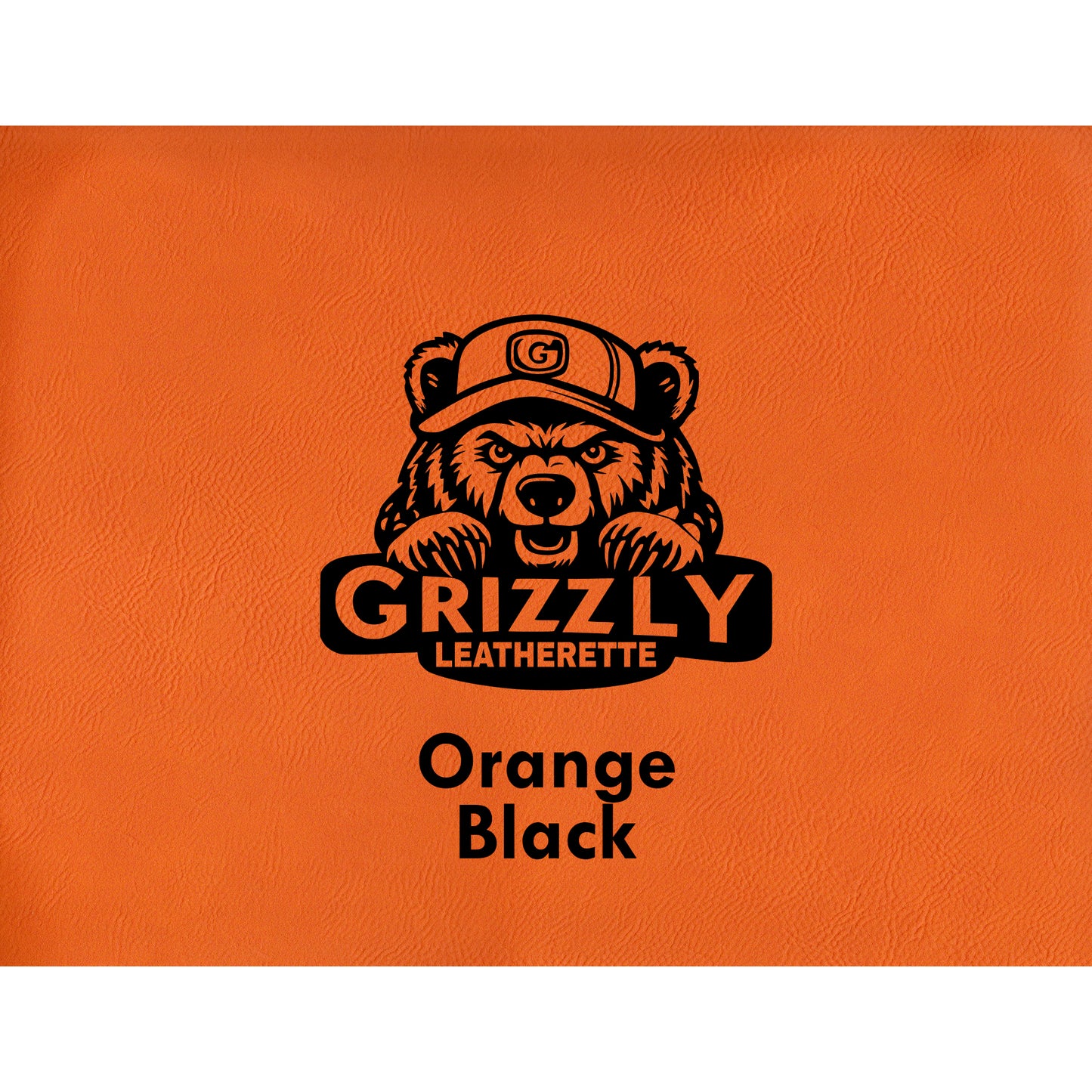 Grizzly Leatherette, Orange/Black 12in x 24in