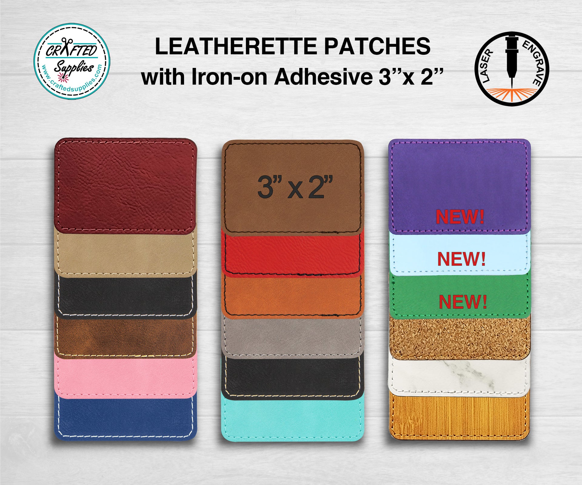 Laserable Leatherette Rectangular Patches Men Self Adhesive - Temu