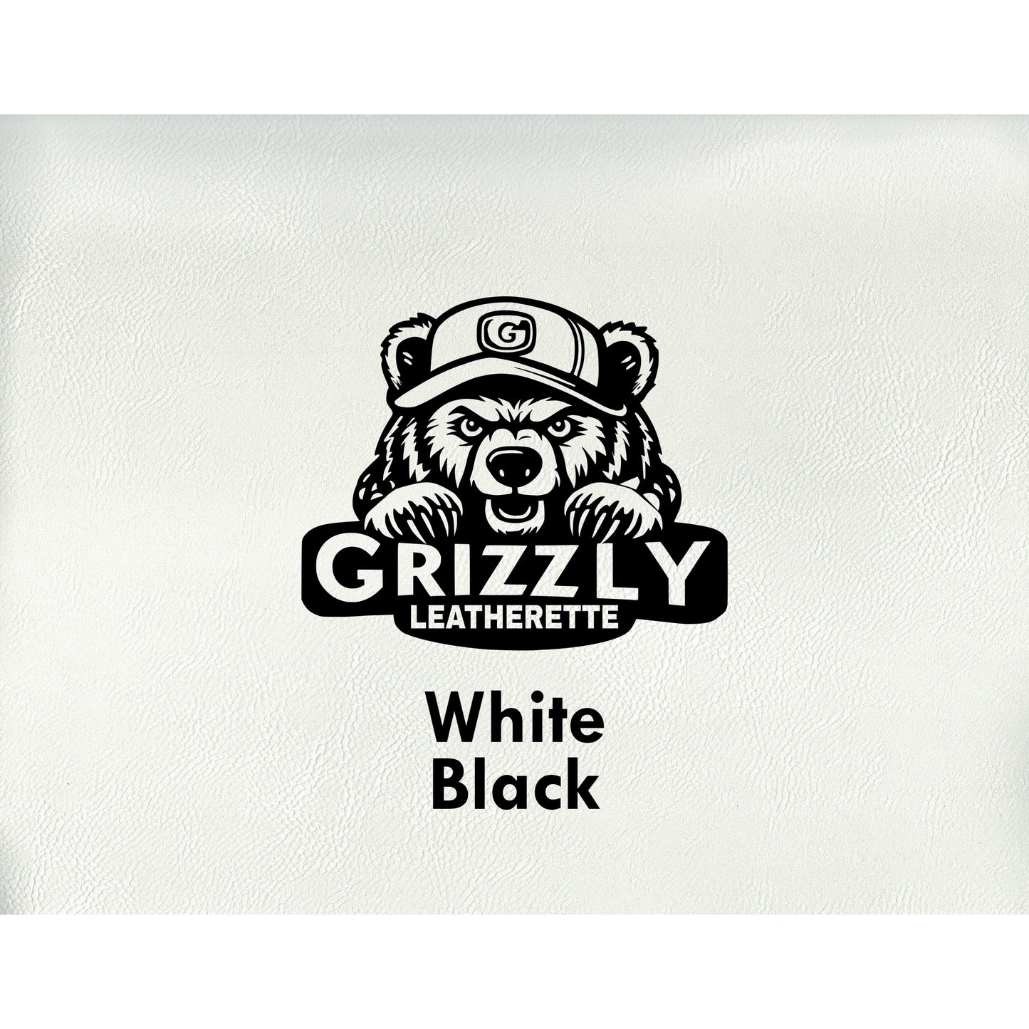 Grizzly Leatherette, White/Black 12in x 24in