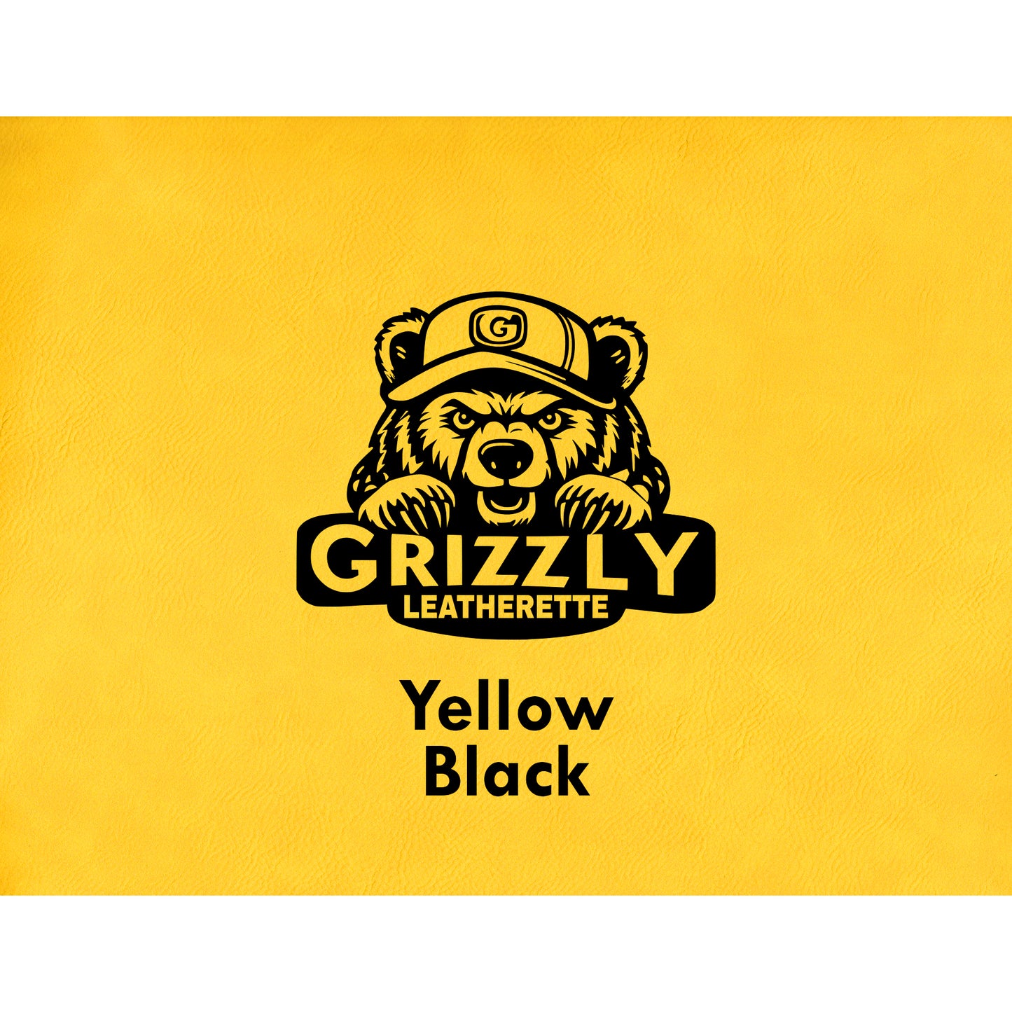 Grizzly Leatherette, Yellow/Black 12in x 24in