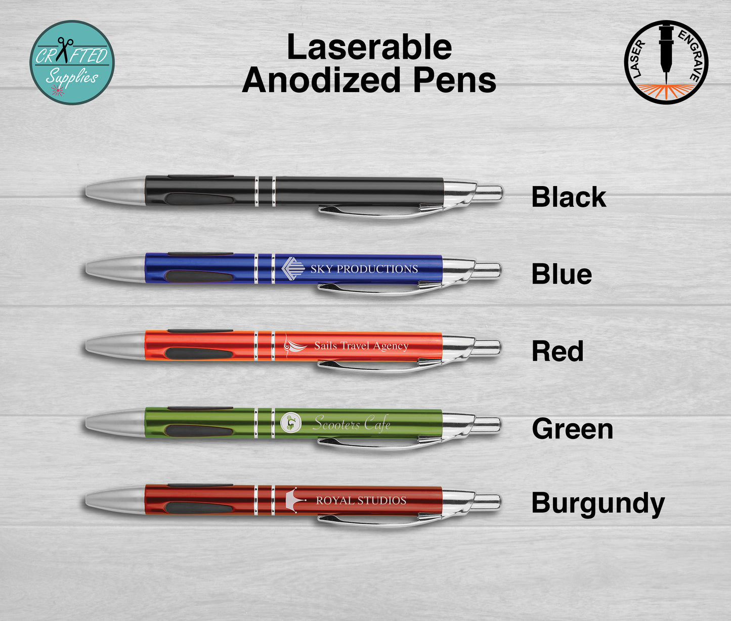 Laserable Anodized Pen, 5 pack