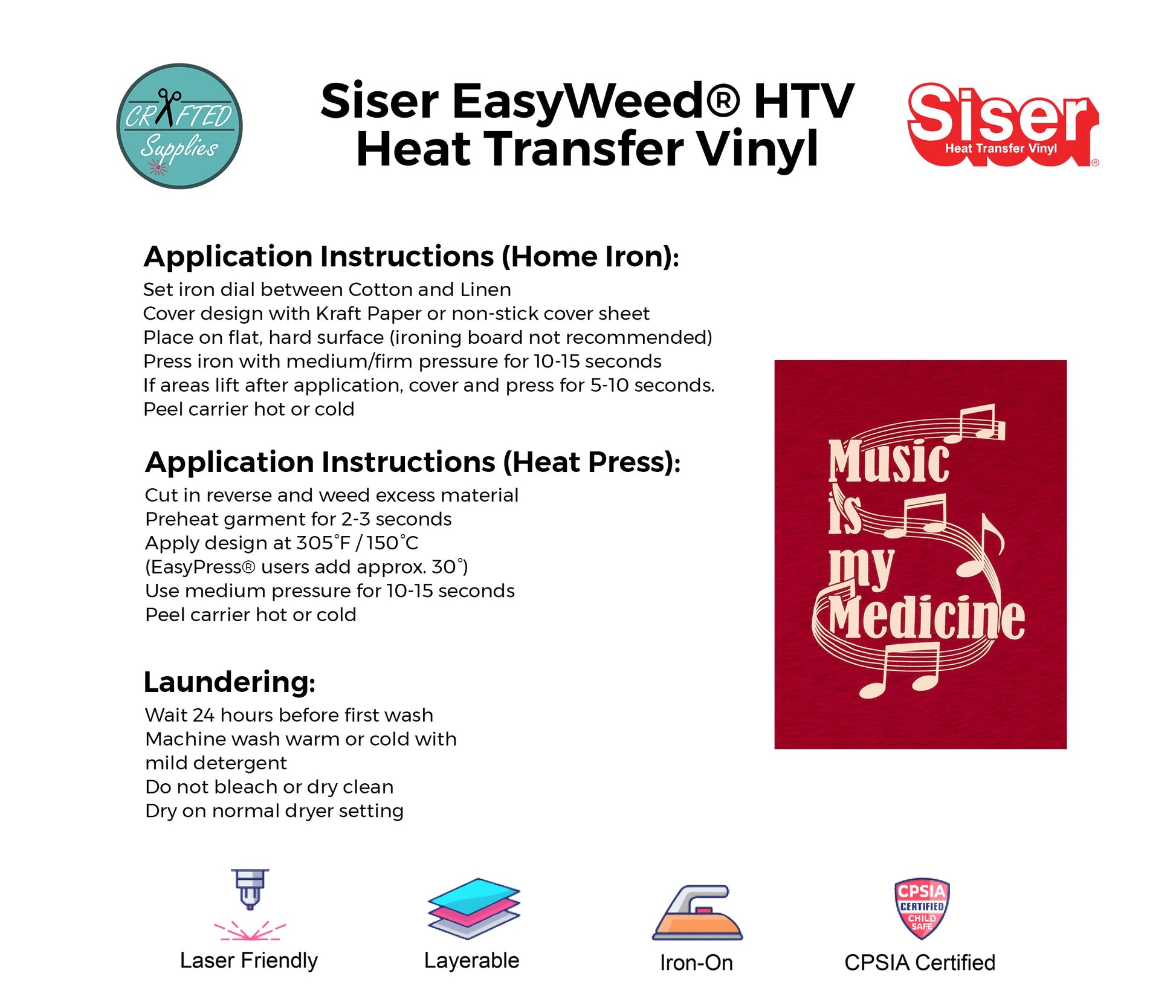 Siser EasyWeed Heat Press Settings & Transfer Vinyl Instructions