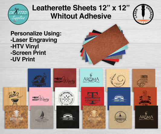 laserable leatherett sheet by crafted supplies without adhesive