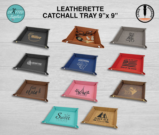 leatherette tray 9 inch by 9 inch for laser engraving