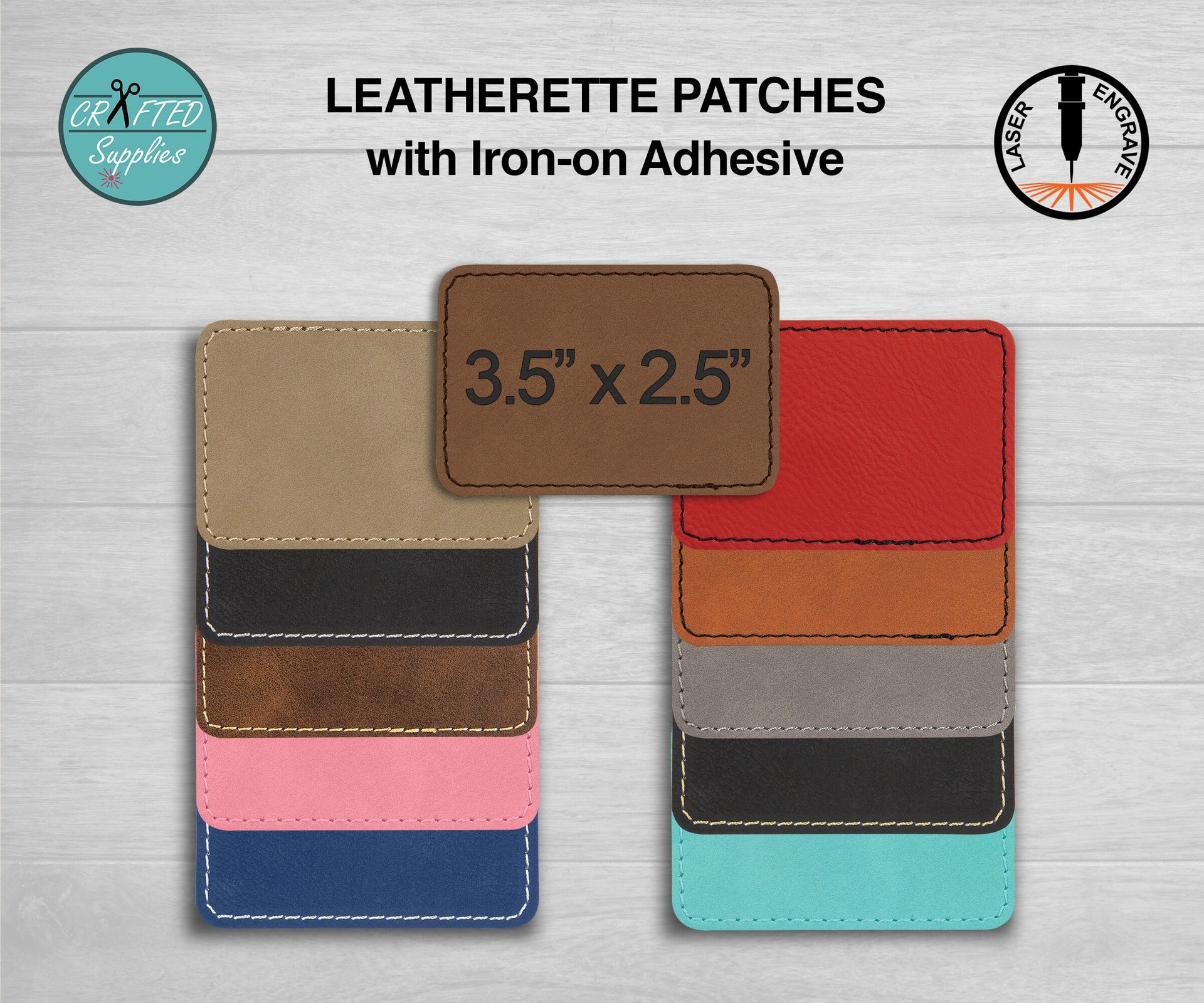 Leatherette Patch, LG Oval 3.5 in x 2.5 in
