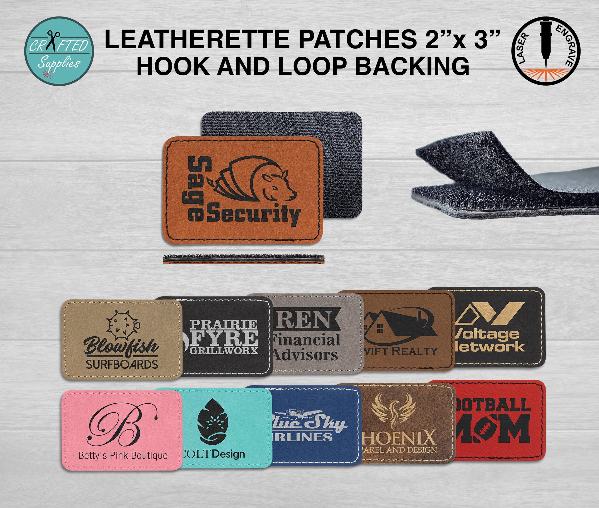 Engraved Leatherette Oval Patch – GiftWorksPremium